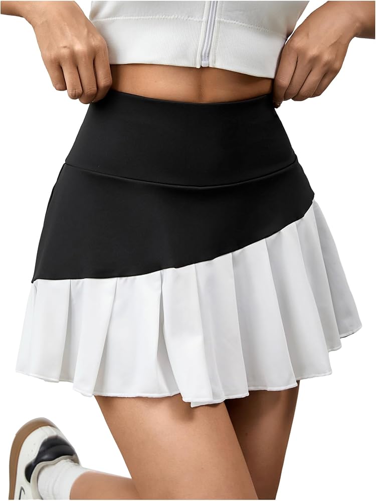 Amazon.com: Verdusa Women's Pleated Mini Skirts Uniform High